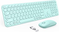 $28  PEIOUS Wireless Mouse and Keyboard  Mint Gree