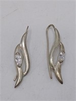 .925 Silver & CZ? Earrings TW: 2.1g