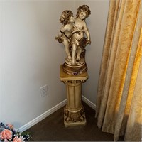 (2) Pc Vintage Marwal Inc(?) Sculpture & Pedestal