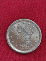 1853 Lrg One Cent Coin