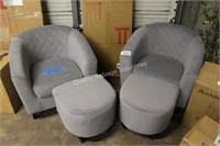 4pc accent chairs with foot rests