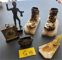 T - SMALL CLOCK,SHOE BOOK ENDS ETC (G18)