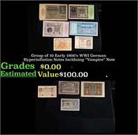 Group of 10 Early 1900's WWI German Hyperinflation