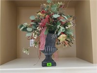 Vase, artifical floral bouquet included