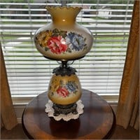 Vintage Hand Painted (?) Glass Lamp