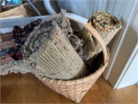 Woven Basket with Braided Rugs