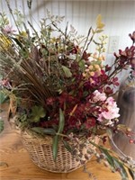 Woven Basket with Artificial Flower Arrangement