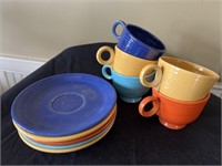 (5) Fiestaware Cups and Saucers