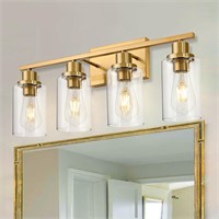 Gold Bathroom Light Fixtures  4 Light  Brass