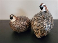 Ceramic quail statues (2)