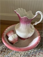 Porcelain Pitcher and Bowl with Vase