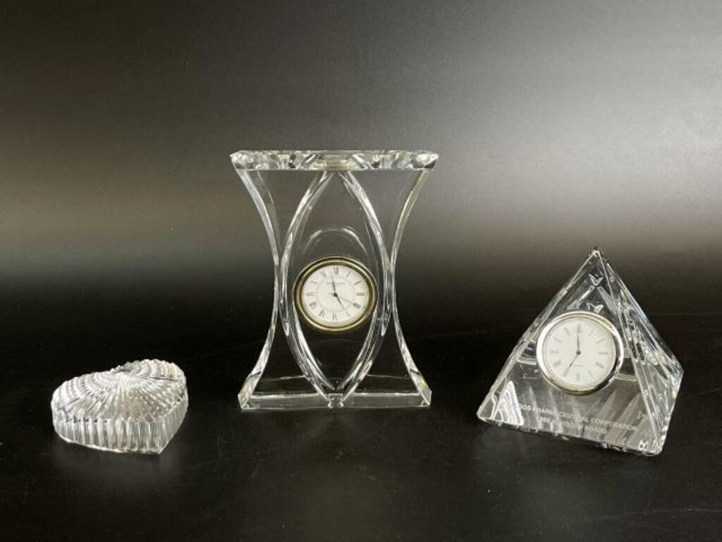 Waterford Crystal Clocks & Paperweight