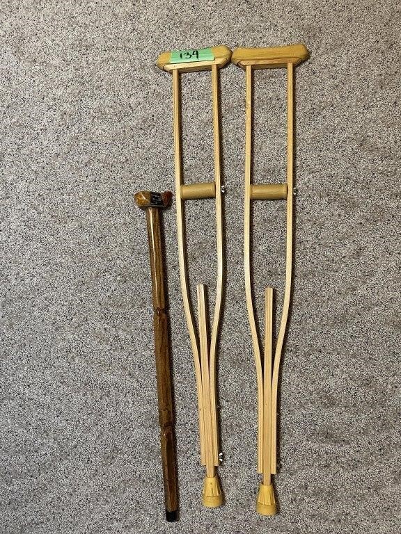 Set of crutches and cane