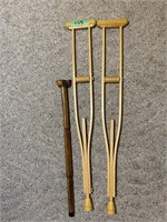 Set of crutches and cane