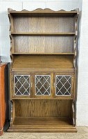 Vintage Shelving Unit with Leaded Glass