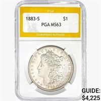 1883-S Morgan Silver Dollar PGA MS63