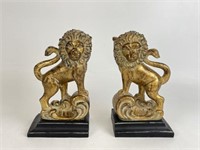 Pair of Gilt Lion Bookends