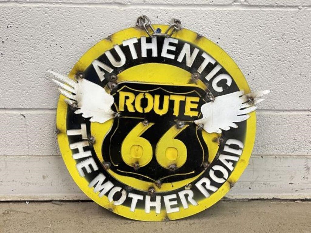 Route 66 Metal Hanging Sign