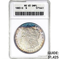 1883-O Morgan Silver Dollar ANACS MS65 DMPL