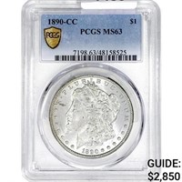 1890-CC Morgan Silver Dollar PCGS MS63