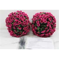 Wicker Park10" Faux Mum Garden Spheres- Magenta