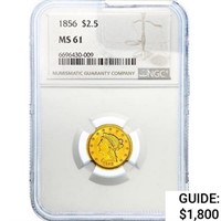 1856 $2.50 Gold Quarter Eagle NGC MS61
