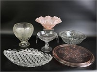Collectable Vintage Pink & Clear Glass