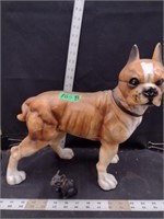 Large Cast Metal Bulldog and MIni Resin Frenchie