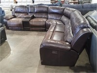 6 PC - Brown Leather Dual Power Reclining