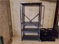 Metal storage shelves, no contents included
36"