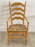 Wooden Arm Chair with Rush Seat