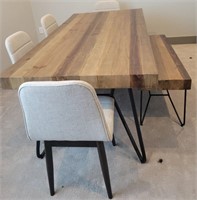 J - TABLE W/ BENCH & 4 CHAIRS (B8)