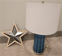 J - TABLE LAMP & STAR WALL DECOR (B15)