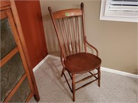 Antique spindle back hip hugger dining chair