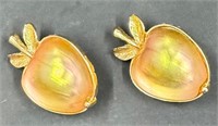 VTG Jelly Belly Style Apple Clip Earrings
