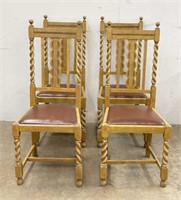 Vintage Dining Chairs with Barley Twist