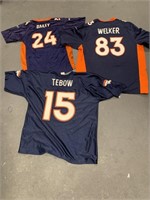 3 Denver Broncos Jerseys: Wes Welker, Tim Tebow, C