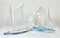 HENRI AND WINTRADE ACRYLIC BOAT SCULPTURES