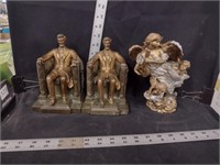 Abraham Lincoln Book Ends, Poly Angel damaged Wing