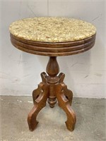 Vintage Side Table w/ Mother of Pearl Style Top