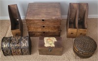 Q - WOODEN DESK ORGANIZERS, DECOR BOXES (N5)