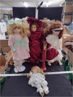 Mixed Style Porcelian Dolls Lot