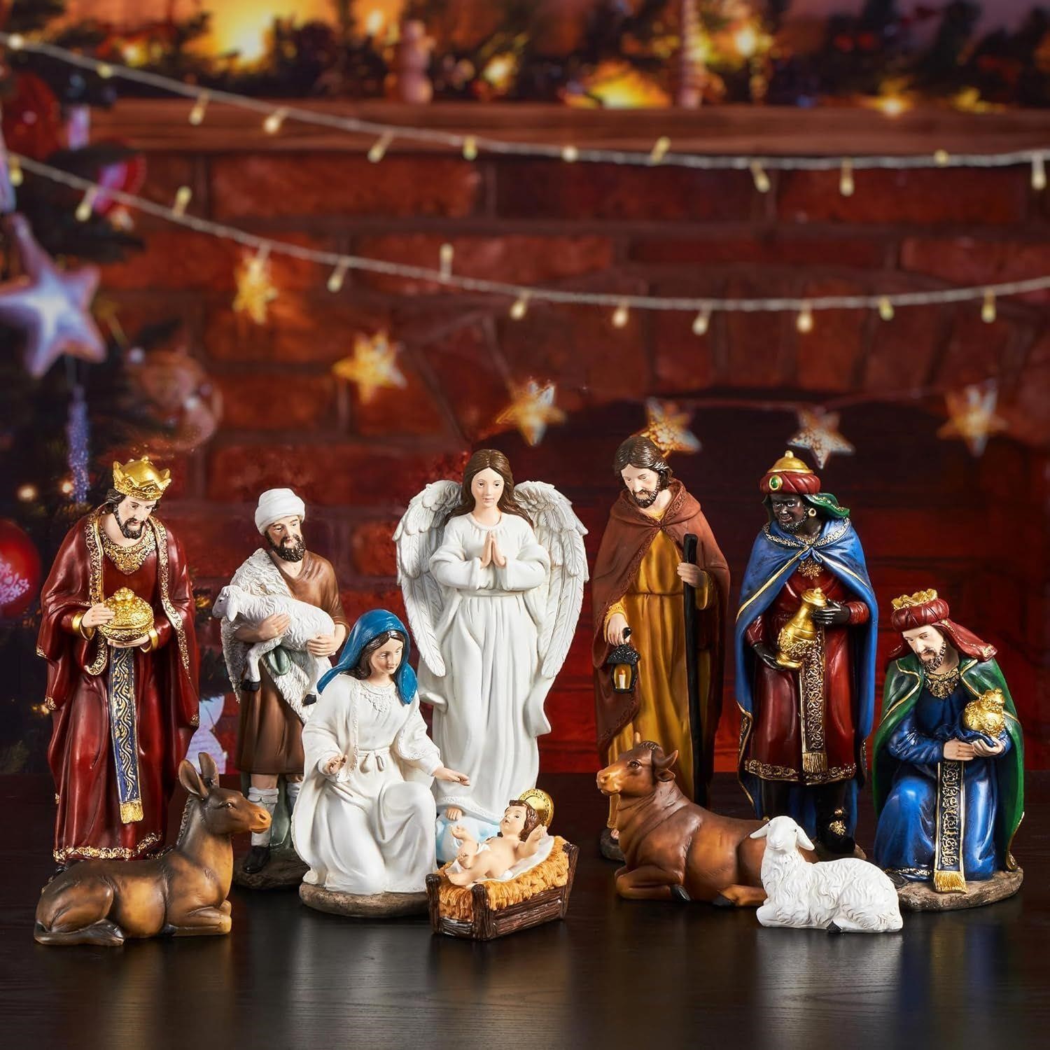 Nativity Set Indoor 11.8 Inch Set of 13 Pieces