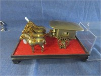 brass horse and carriage display .