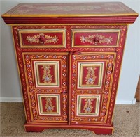 Q - HAND PAINTED CABINET 37X27" (N43)