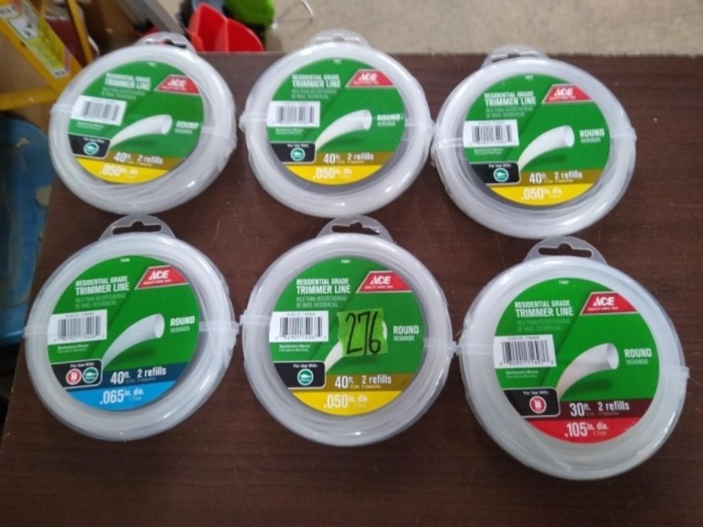 6 ACE Assorted Trimmer Line Sets.