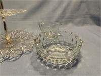 Two Tiered Crystal serving tray and bowl