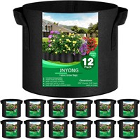 $40  12-Pack 30Gal Non-Woven Grow Bags  Black 30G