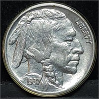 1937 Buffalo Nickel Gem BU Nice!