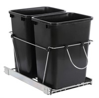 $75 RETAIL- DOUBLE 35-QUART PULL OUT WASTE BIN SET